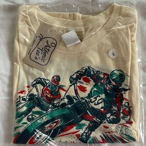 Atomic T-Shirt with Vintage Style Motorcycle Print